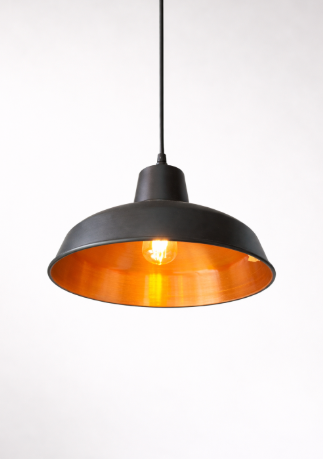 Lampara Industrial Cobre interno con negro externo